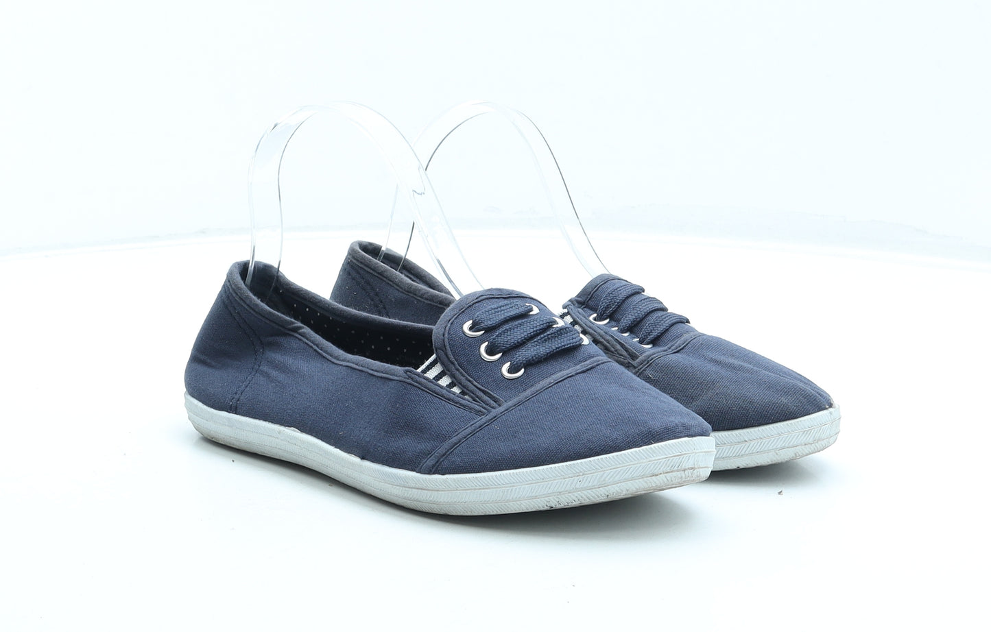 Peacocks Womens Blue Polyester Flat UK 6