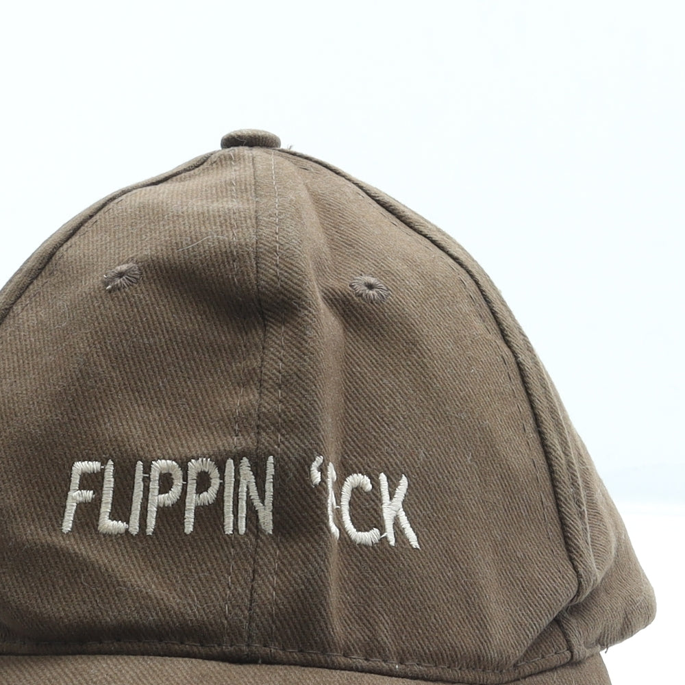 Preworn Mens Brown Cotton Baseball Cap Size Adjustable - Flippin 'Eck