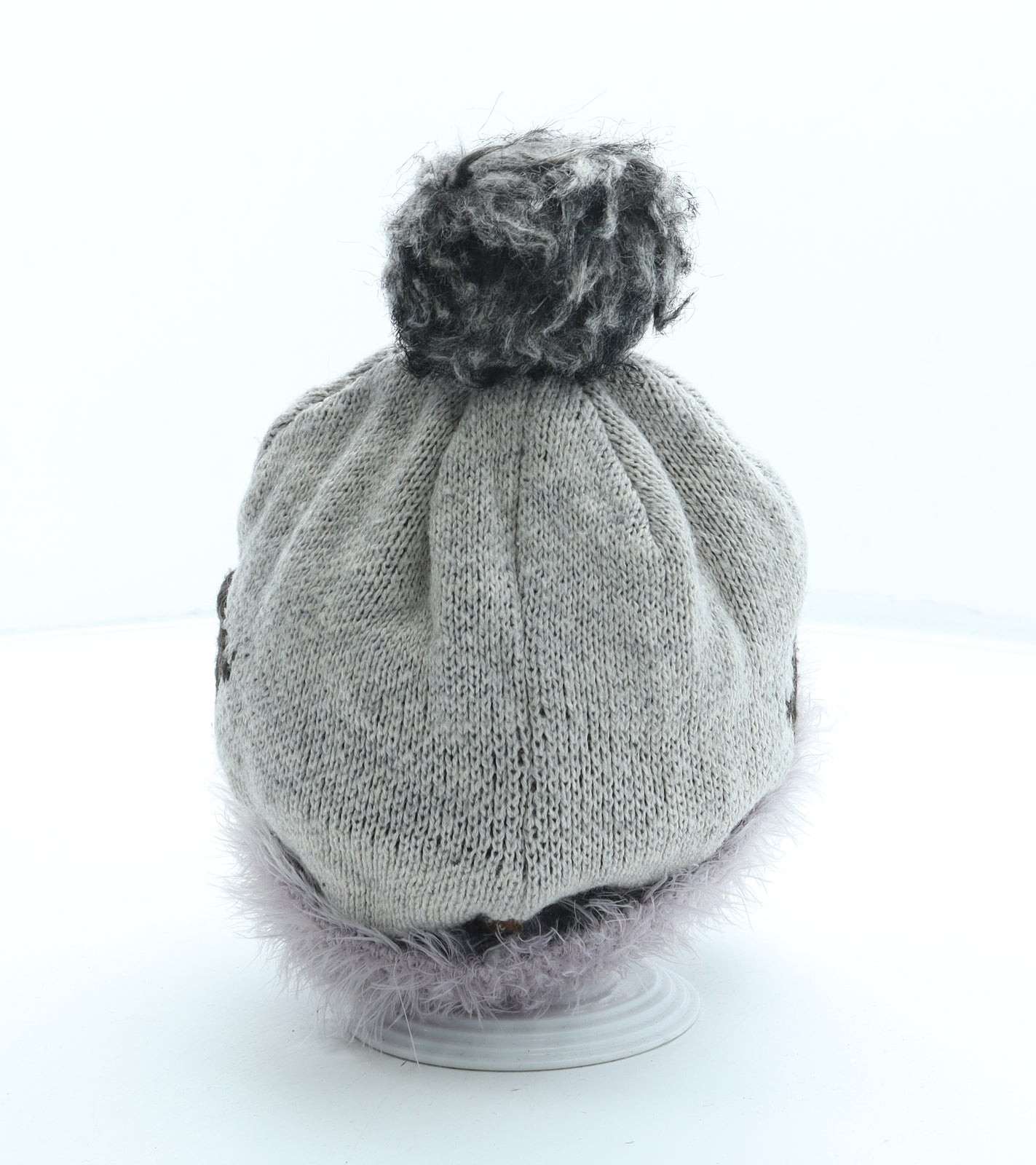 George Womens Multicoloured Geometric Acrylic Bobble Hat One Size - Dog Heart