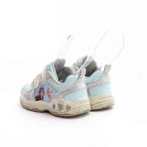 Disney Girls Blue Synthetic Trainer UK 6 23 - Frozen, Anna and Elsa, Light up