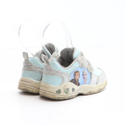 Disney Girls Blue Synthetic Trainer UK 6 23 - Frozen, Anna and Elsa, Light up