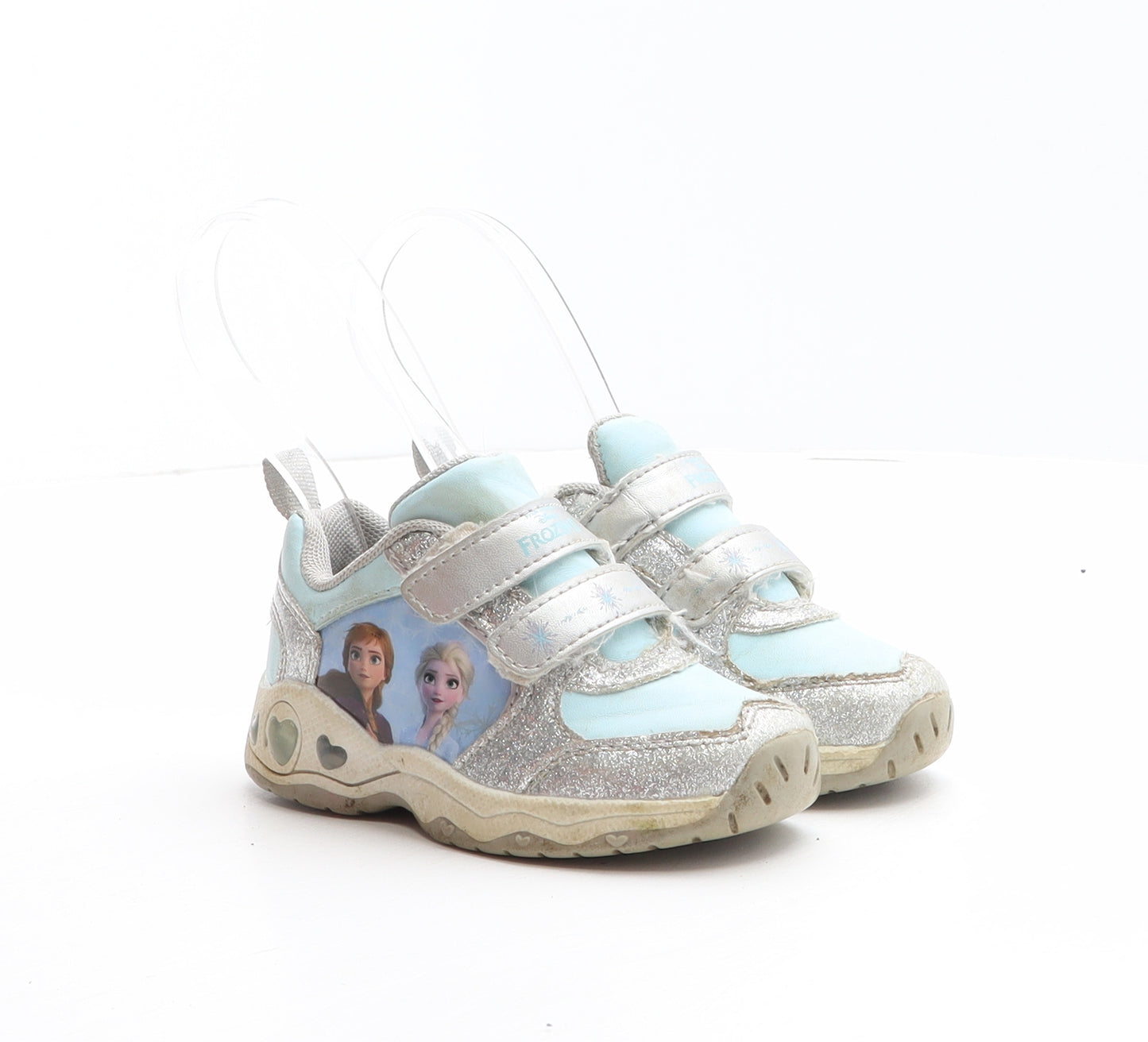 Disney Girls Blue Synthetic Trainer UK 6 23 - Frozen, Anna and Elsa, Light up