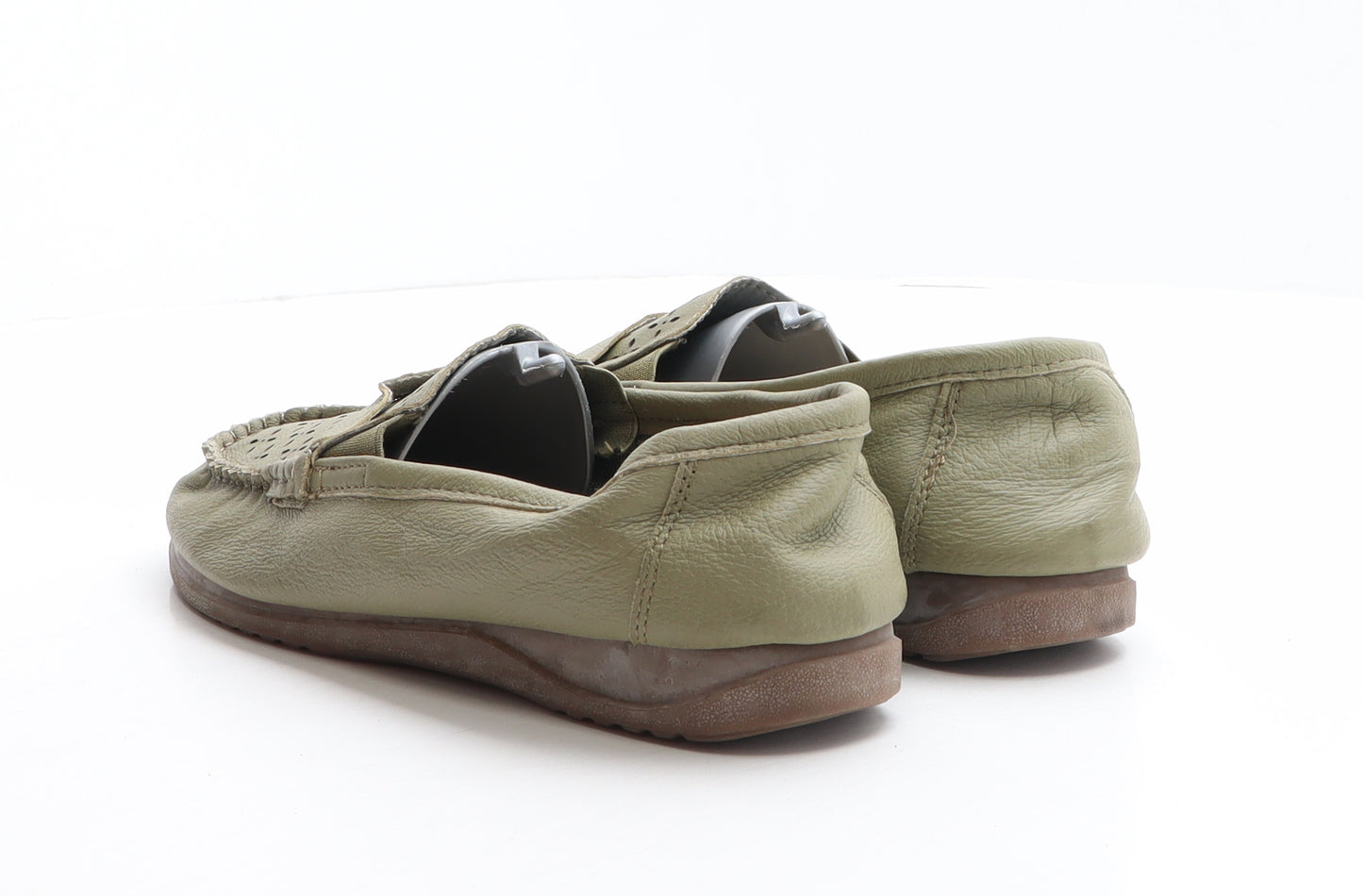 Rieker Womens Green Leather Loafer Flat UK 7 - Cut out details