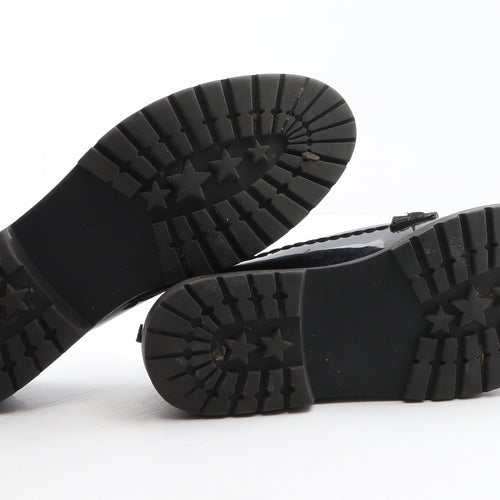 F&F Womens Black Synthetic Loafer Casual UK 5 - Heart detail