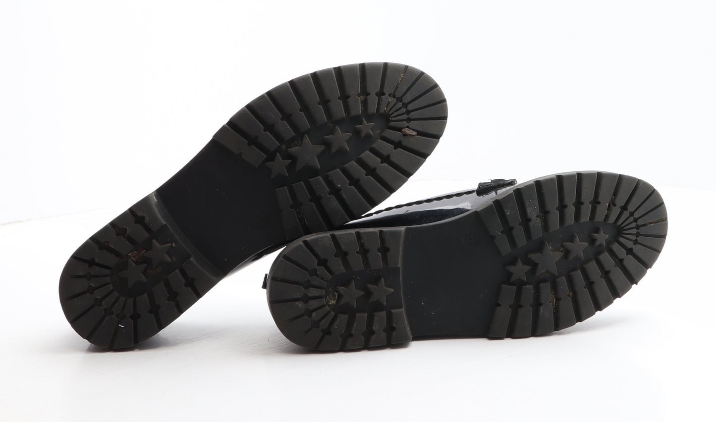 F&F Womens Black Synthetic Loafer Casual UK 5 - Heart detail