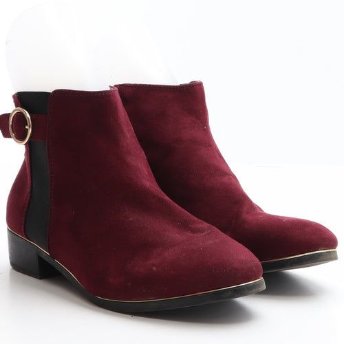 Primark Womens Red Polyester Chelsea Boot UK 7 40