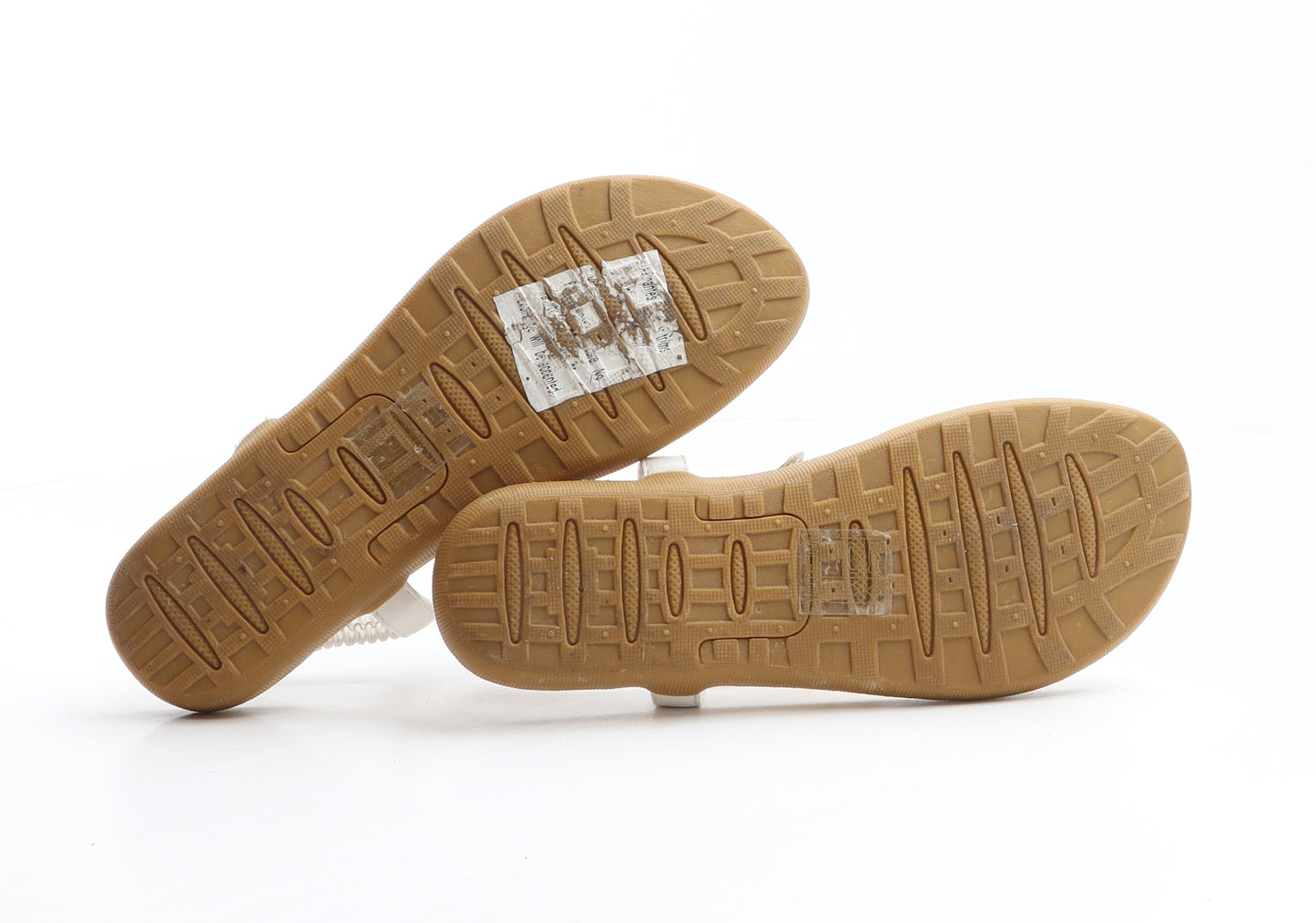 Apple Footwear Womens White Synthetic Thong Sandal UK 5 38 - Flower details