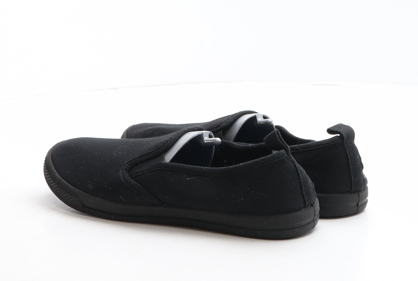 F&F Boys Black Fabric Slip On Casual UK 3 36