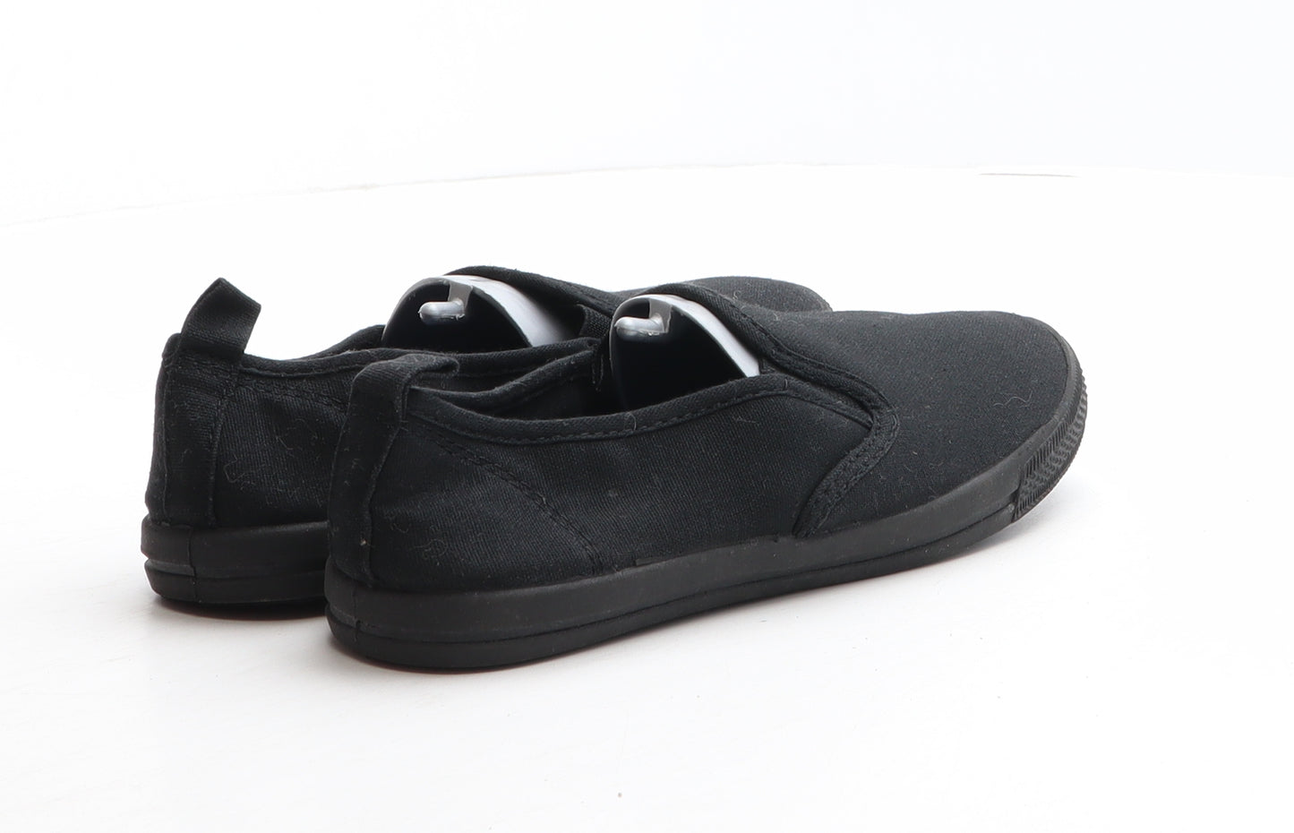 F&F Boys Black Fabric Slip On Casual UK 3 36