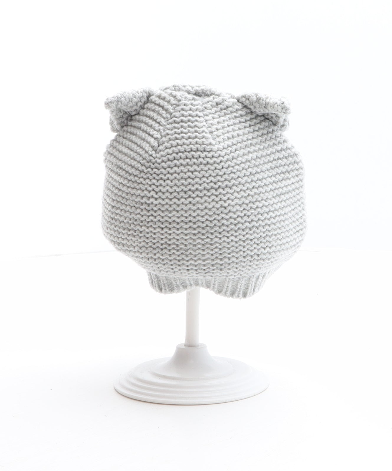 Earlydays Boys Grey Acrylic Beanie One Size - Ears detail