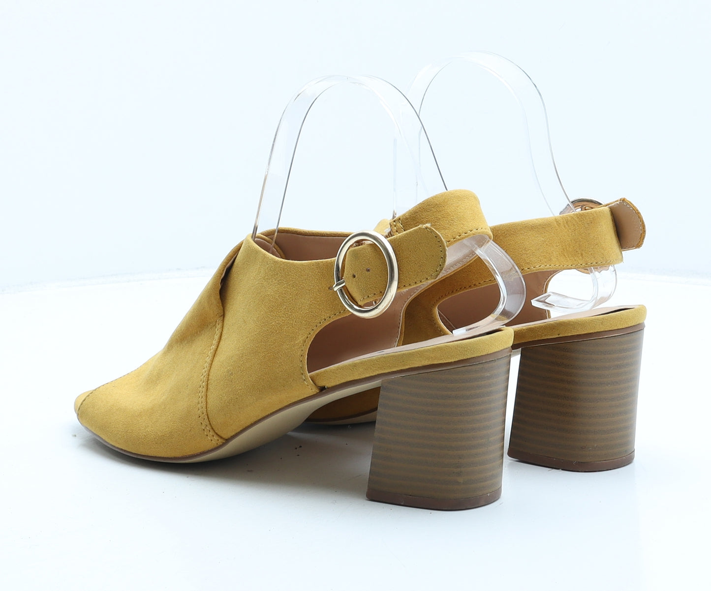 Peacocks Womens Yellow Suede Slingback Heel UK 7
