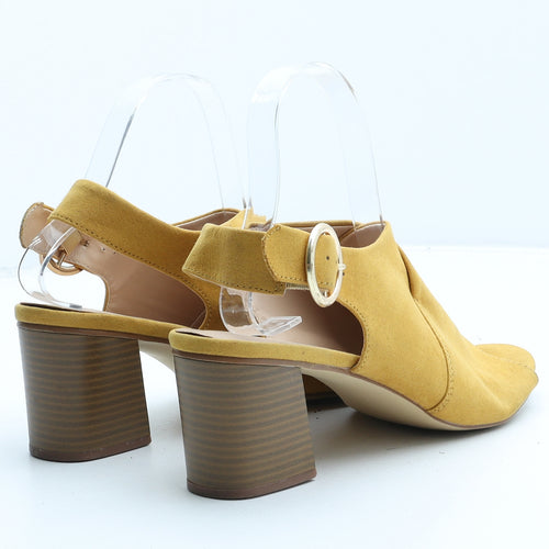Peacocks Womens Yellow Suede Slingback Heel UK 7