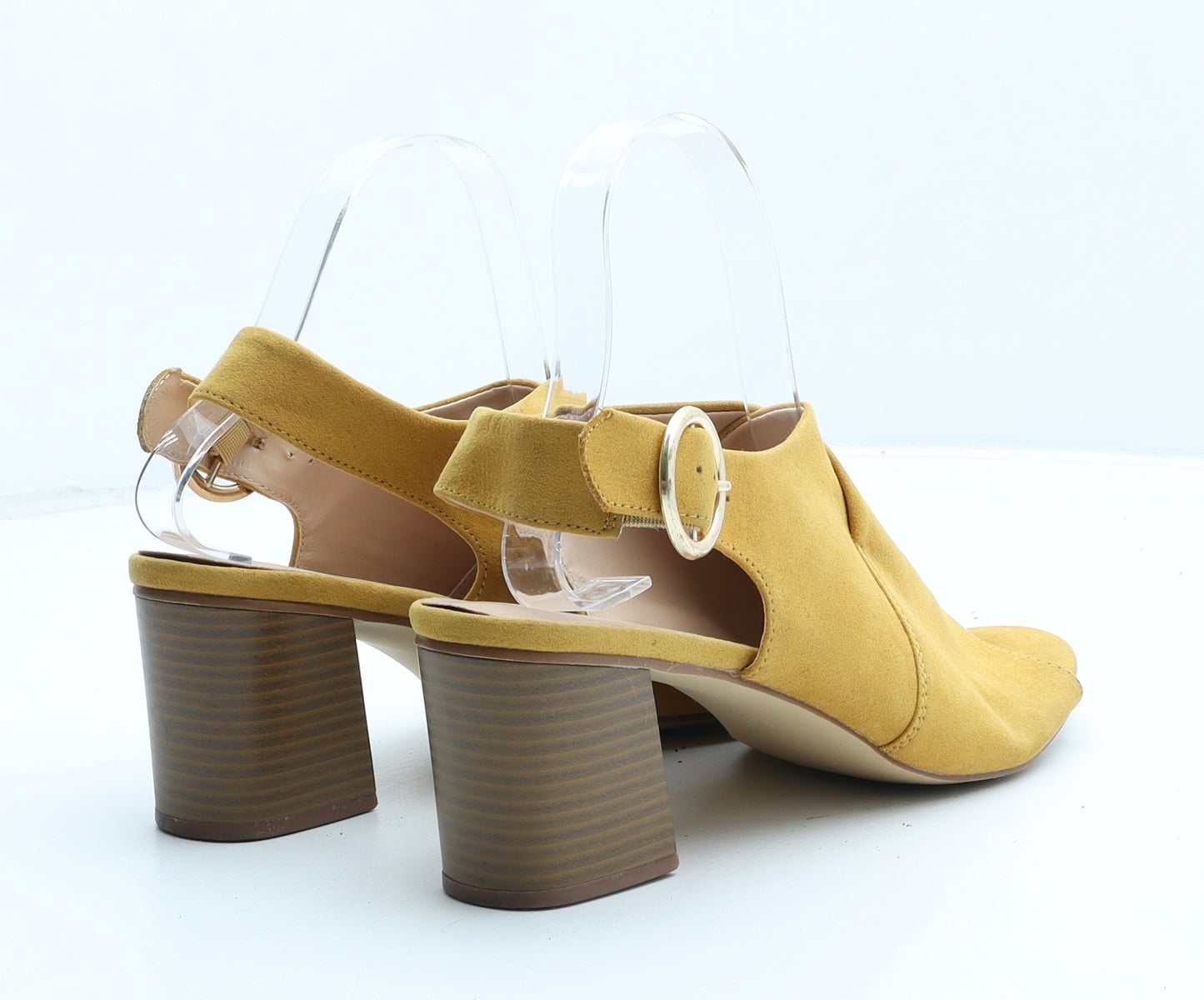 Peacocks Womens Yellow Suede Slingback Heel UK 7