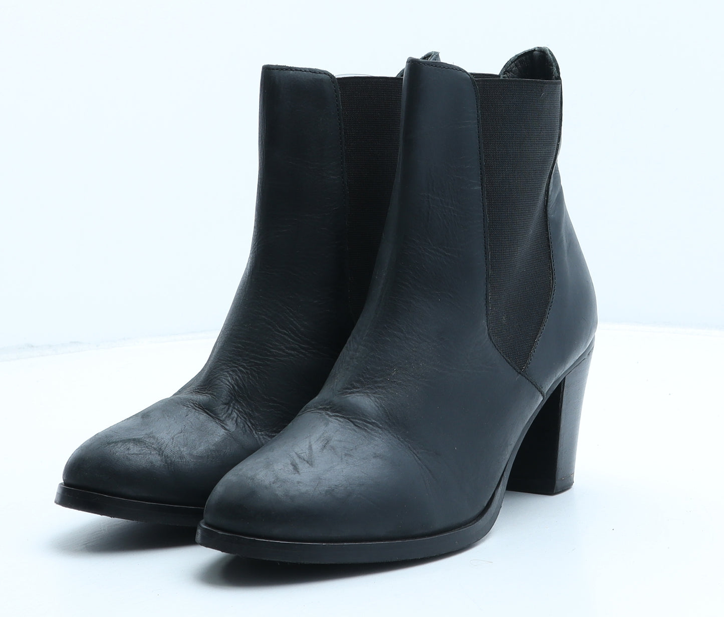 Jasper James Womens Black Leather Chelsea Boot UK 6