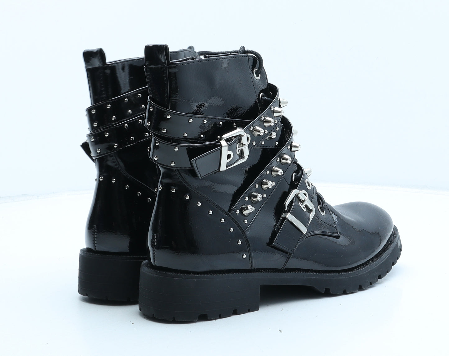 Janessa Womens Black Synthetic Biker Boot UK 5 38
