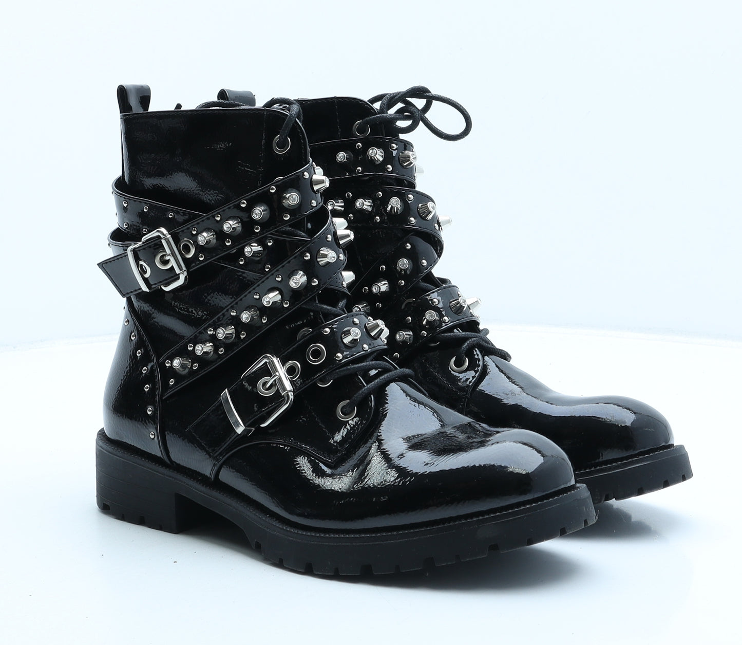Janessa Womens Black Synthetic Biker Boot UK 5 38