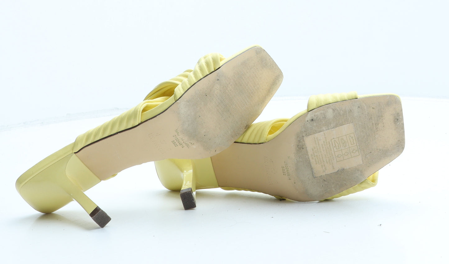 Primark Womens Yellow Synthetic Mule Heel UK 4 37