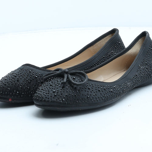 Unze Womens Black Synthetic Flat UK 5