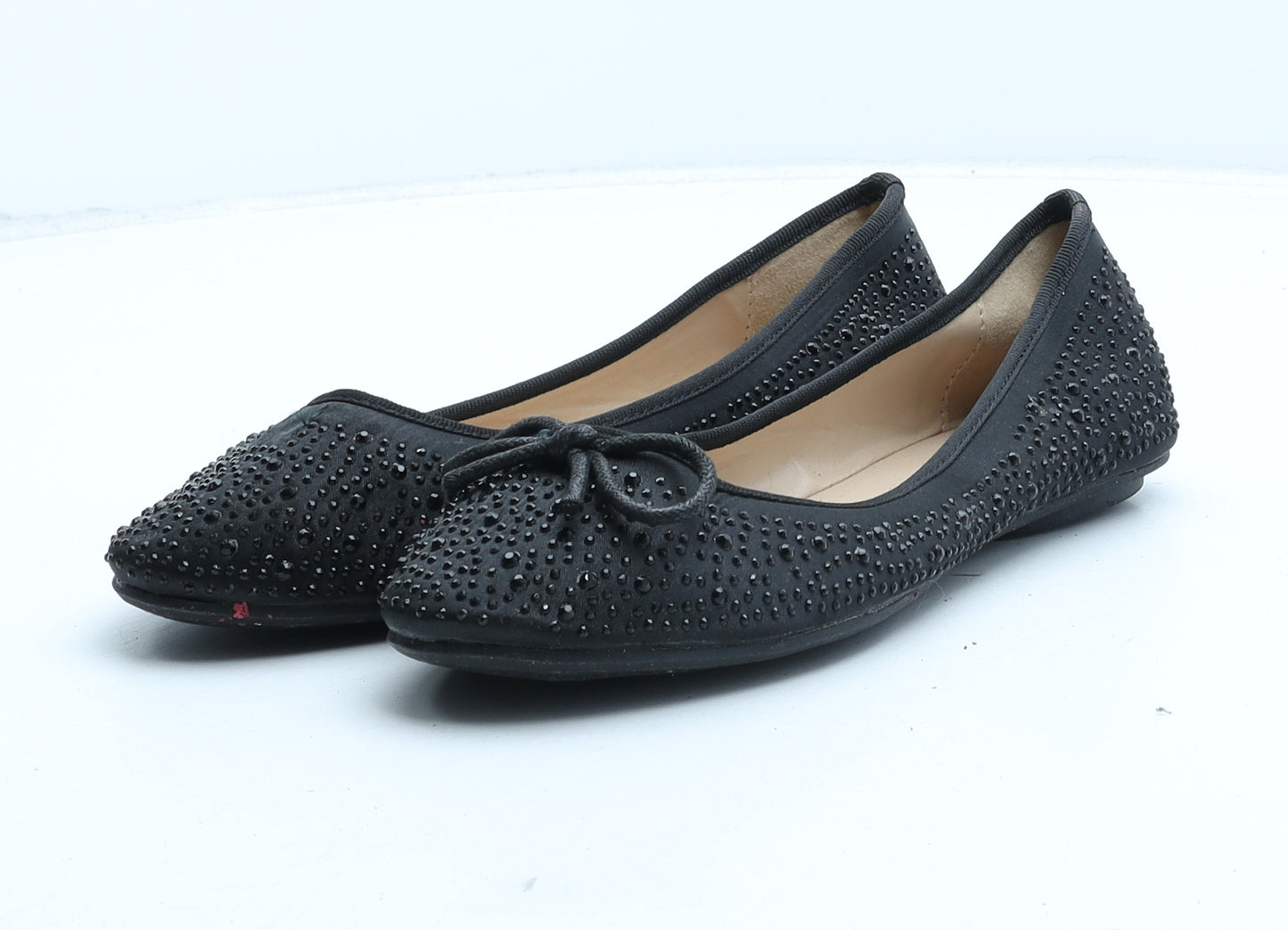Unze Womens Black Synthetic Flat UK 5