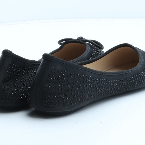 Unze Womens Black Synthetic Flat UK 5