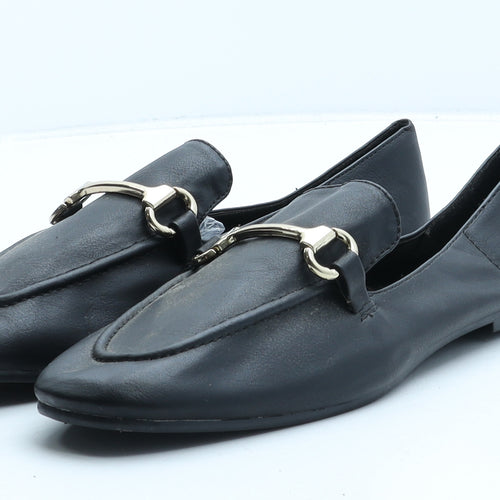 Atmosphere Womens Black Synthetic Loafer Casual UK 6