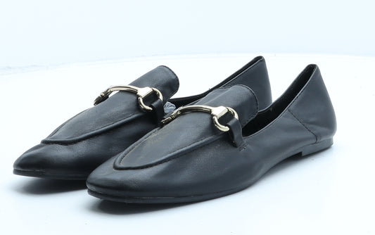 Atmosphere Womens Black Synthetic Loafer Casual UK 6