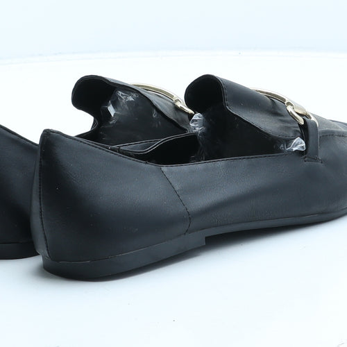 Atmosphere Womens Black Synthetic Loafer Casual UK 6