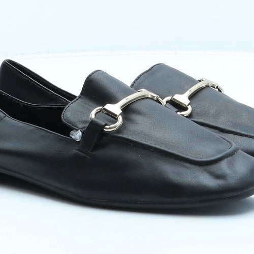 Atmosphere Womens Black Synthetic Loafer Casual UK 6