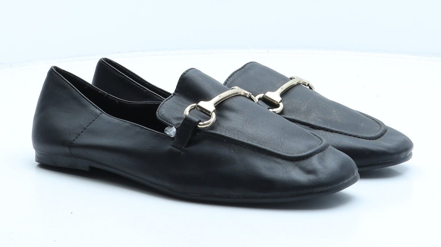 Atmosphere Womens Black Synthetic Loafer Casual UK 6