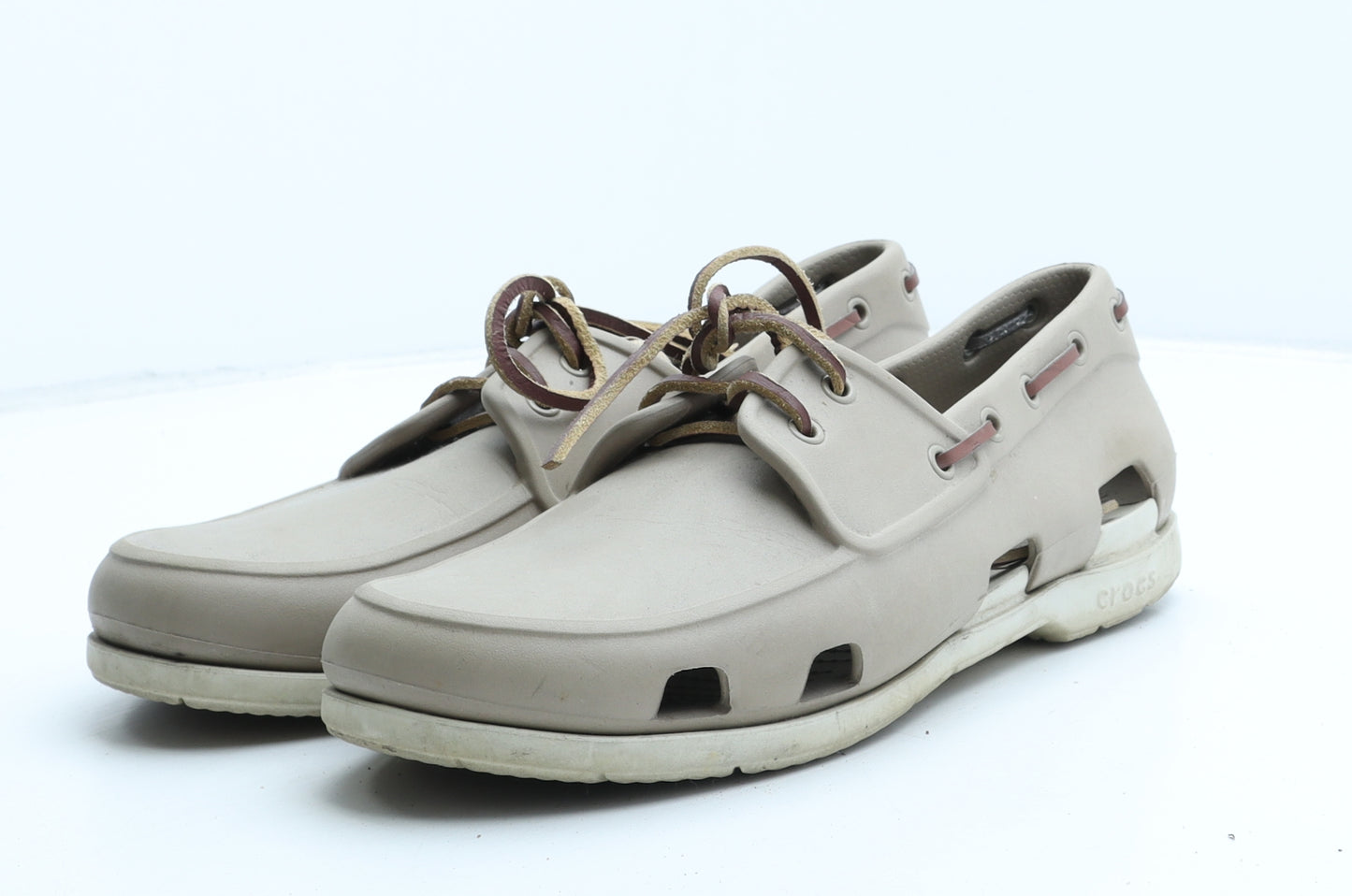 Crocs Mens Beige Synthetic Boat Shoe Casual UK 11
