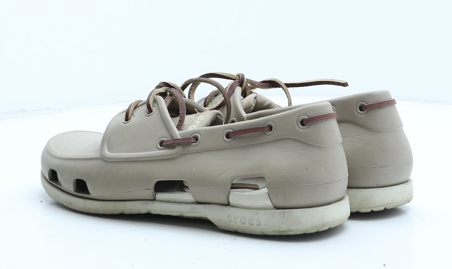 Crocs Mens Beige Synthetic Boat Shoe Casual UK 11