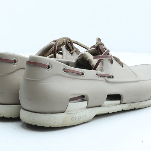Crocs Mens Beige Synthetic Boat Shoe Casual UK 11