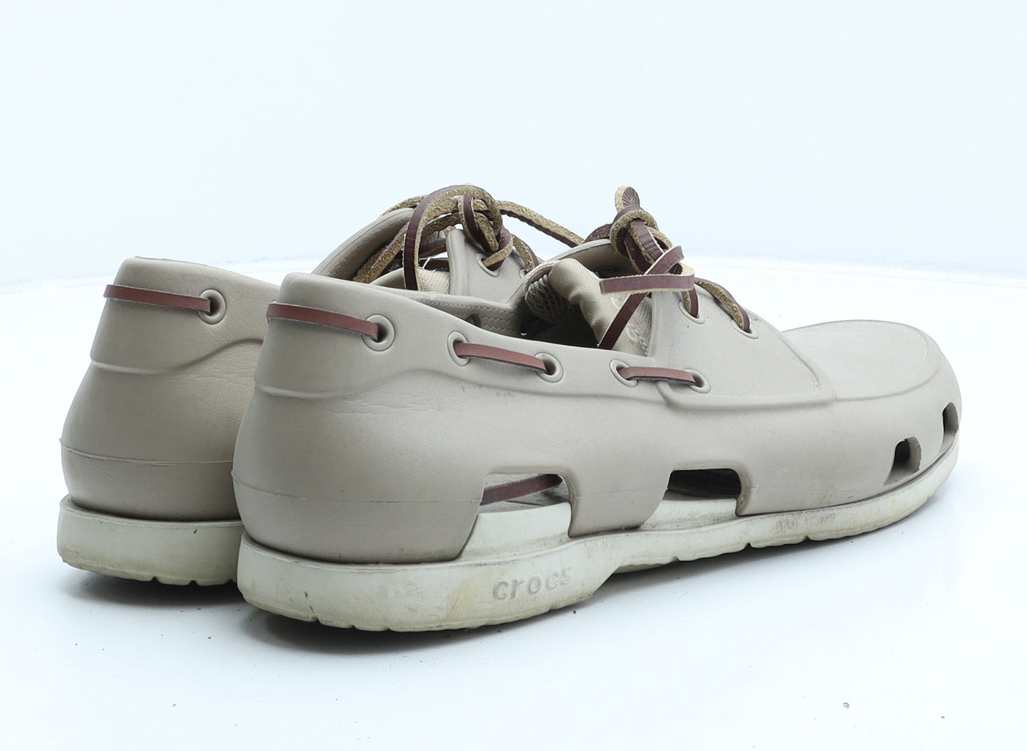 Crocs Mens Beige Synthetic Boat Shoe Casual UK 11