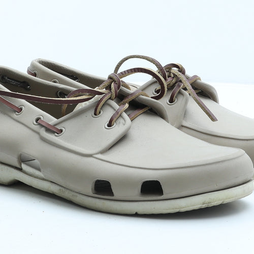 Crocs Mens Beige Synthetic Boat Shoe Casual UK 11