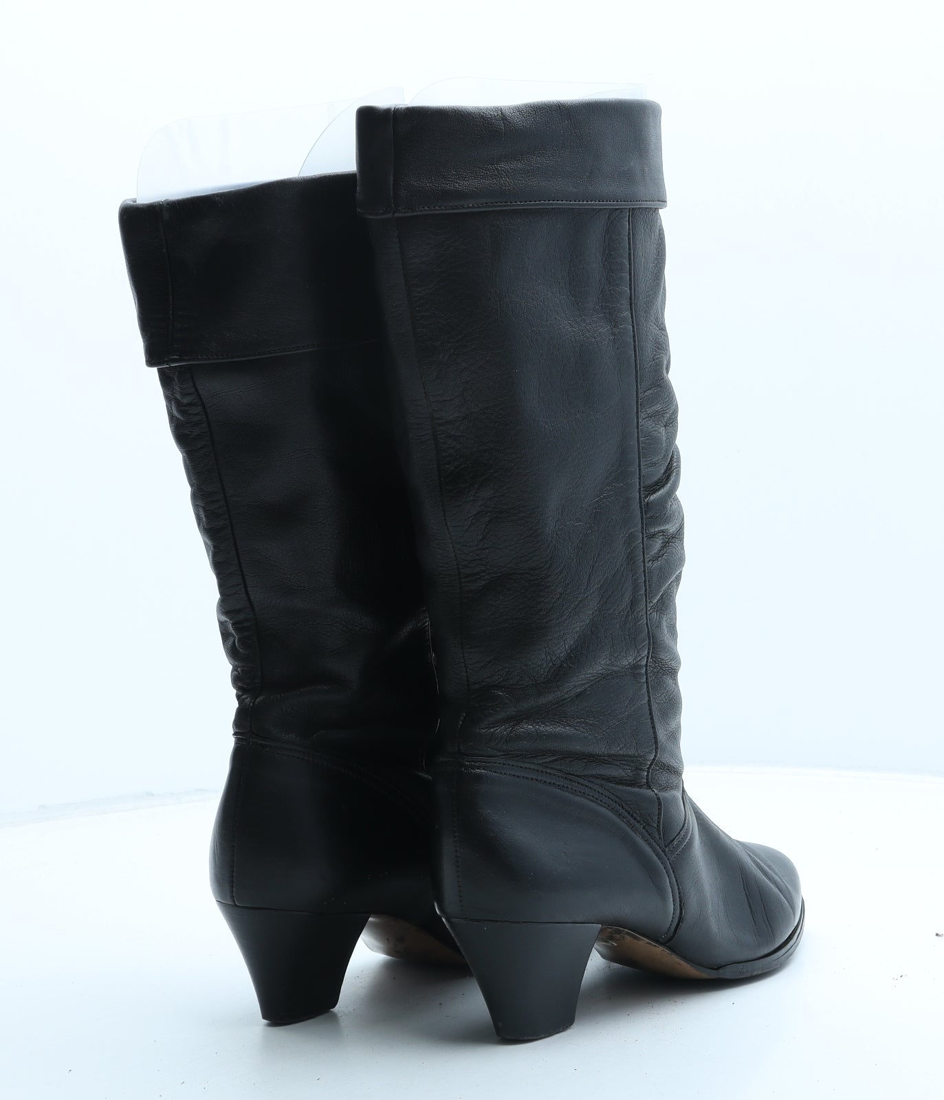 Preworn Womens Black Leather Bootie Boot UK 5