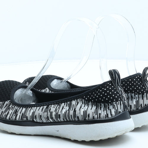 Skechers Womens Black Geometric Synthetic Flat UK 4