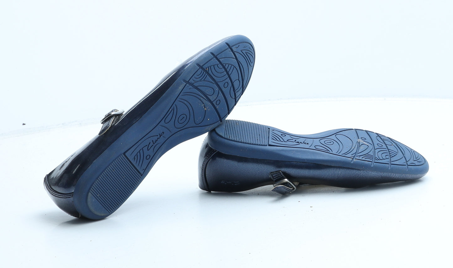 Clarks Girls Blue Synthetic Mary Jane Flat UK 1