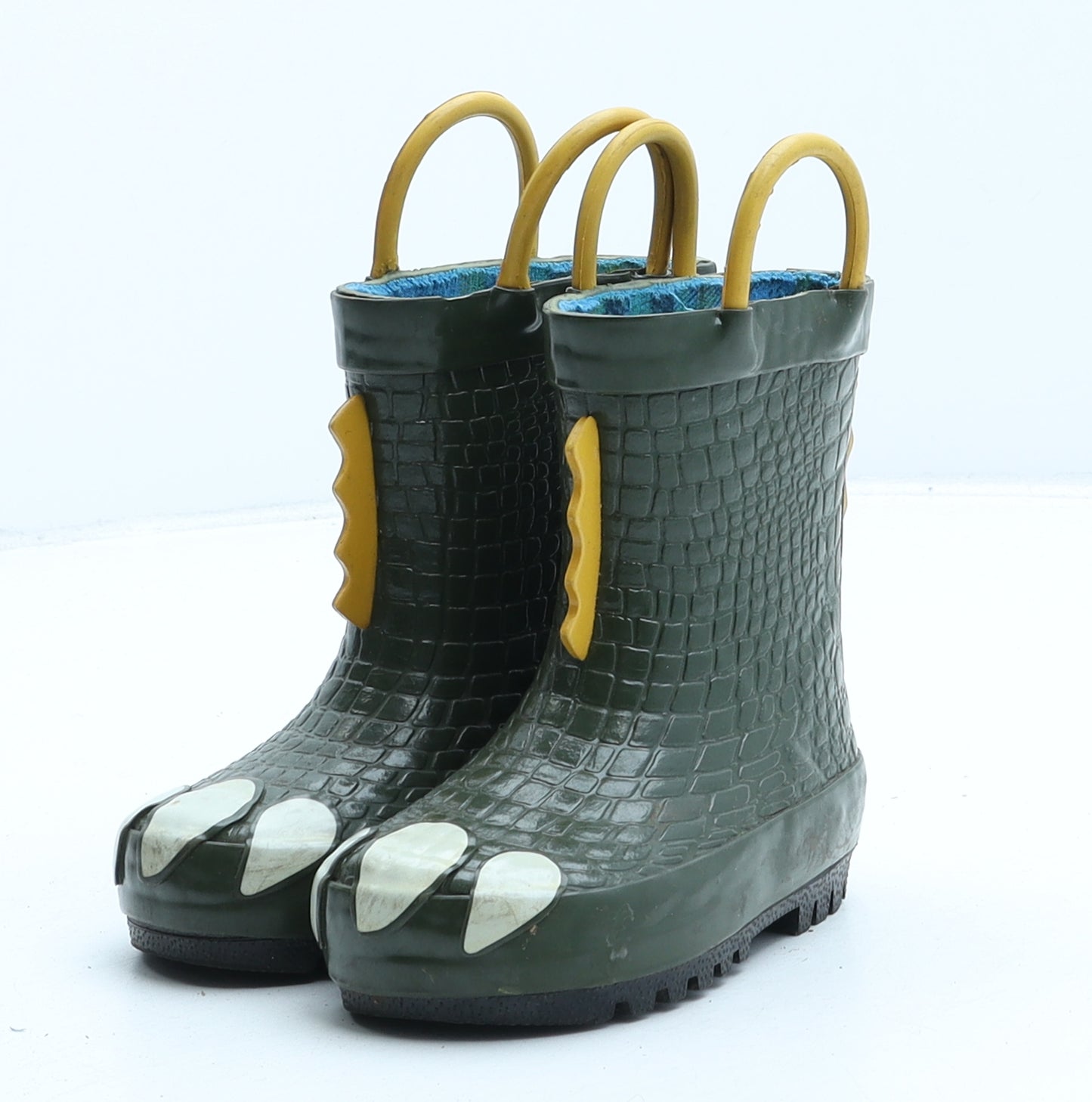NEXT Boys Green Animal Print Synthetic Wellies Boot UK 4 - Dinosaur