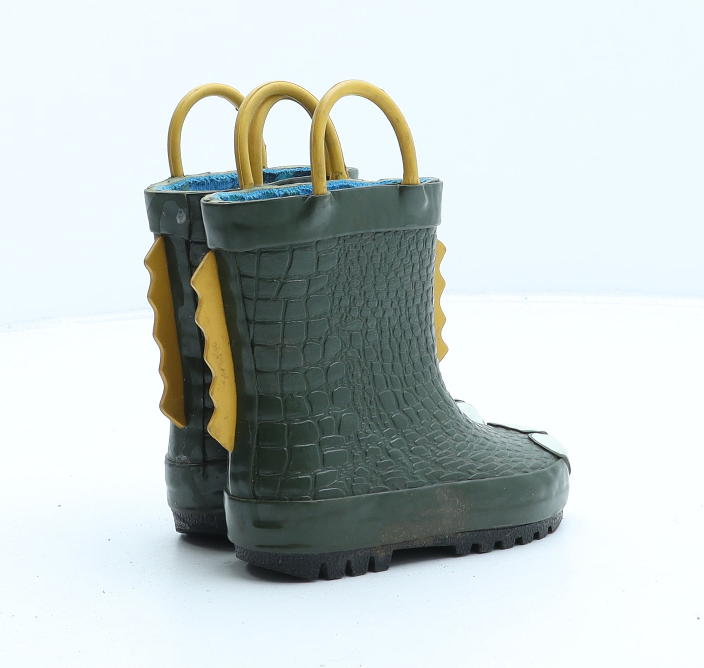 NEXT Boys Green Animal Print Synthetic Wellies Boot UK 4 - Dinosaur
