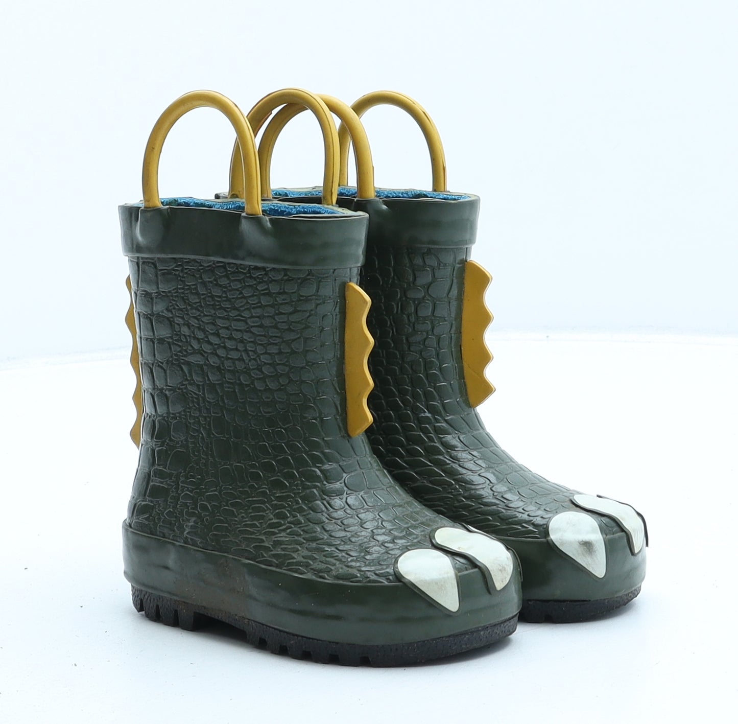 NEXT Boys Green Animal Print Synthetic Wellies Boot UK 4 - Dinosaur