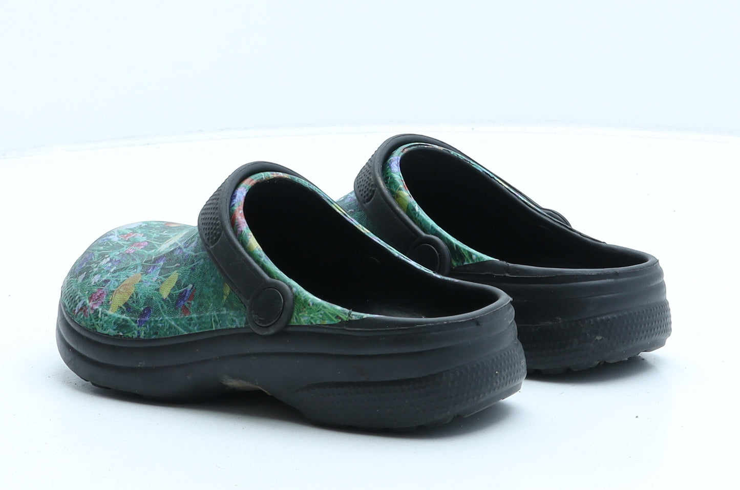 Backdoorshoes Girls Multicoloured Floral Synthetic Clog Sandal UK 1 31