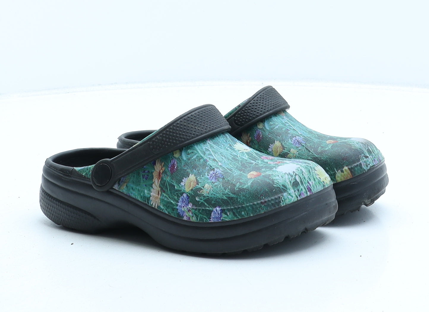 Backdoorshoes Girls Multicoloured Floral Synthetic Clog Sandal UK 1 31