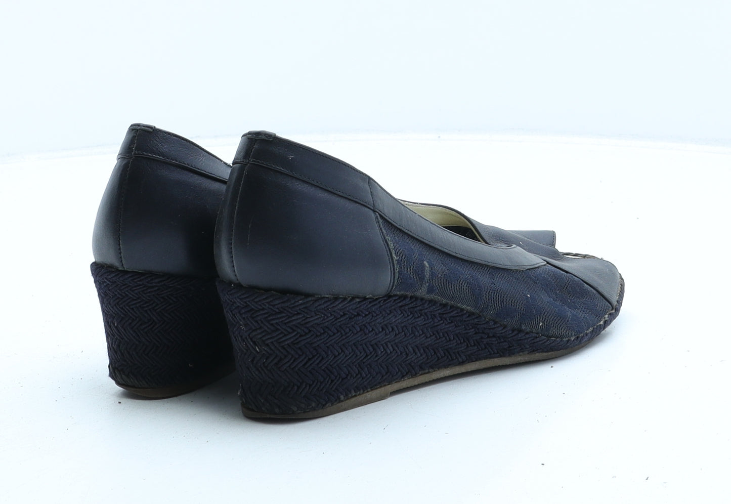 Esino Womens Blue Floral Synthetic Court Heel UK 3 36