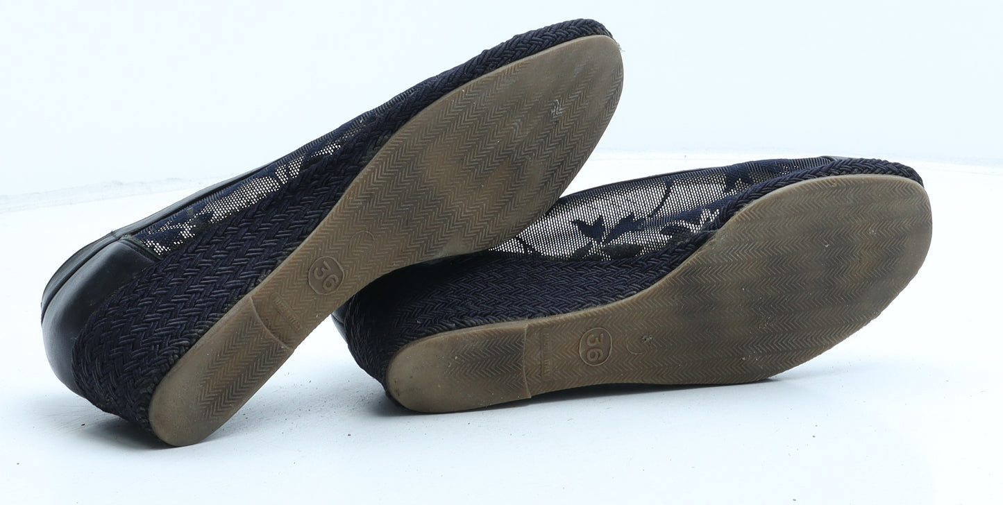 Esino Womens Blue Floral Synthetic Court Heel UK 3 36