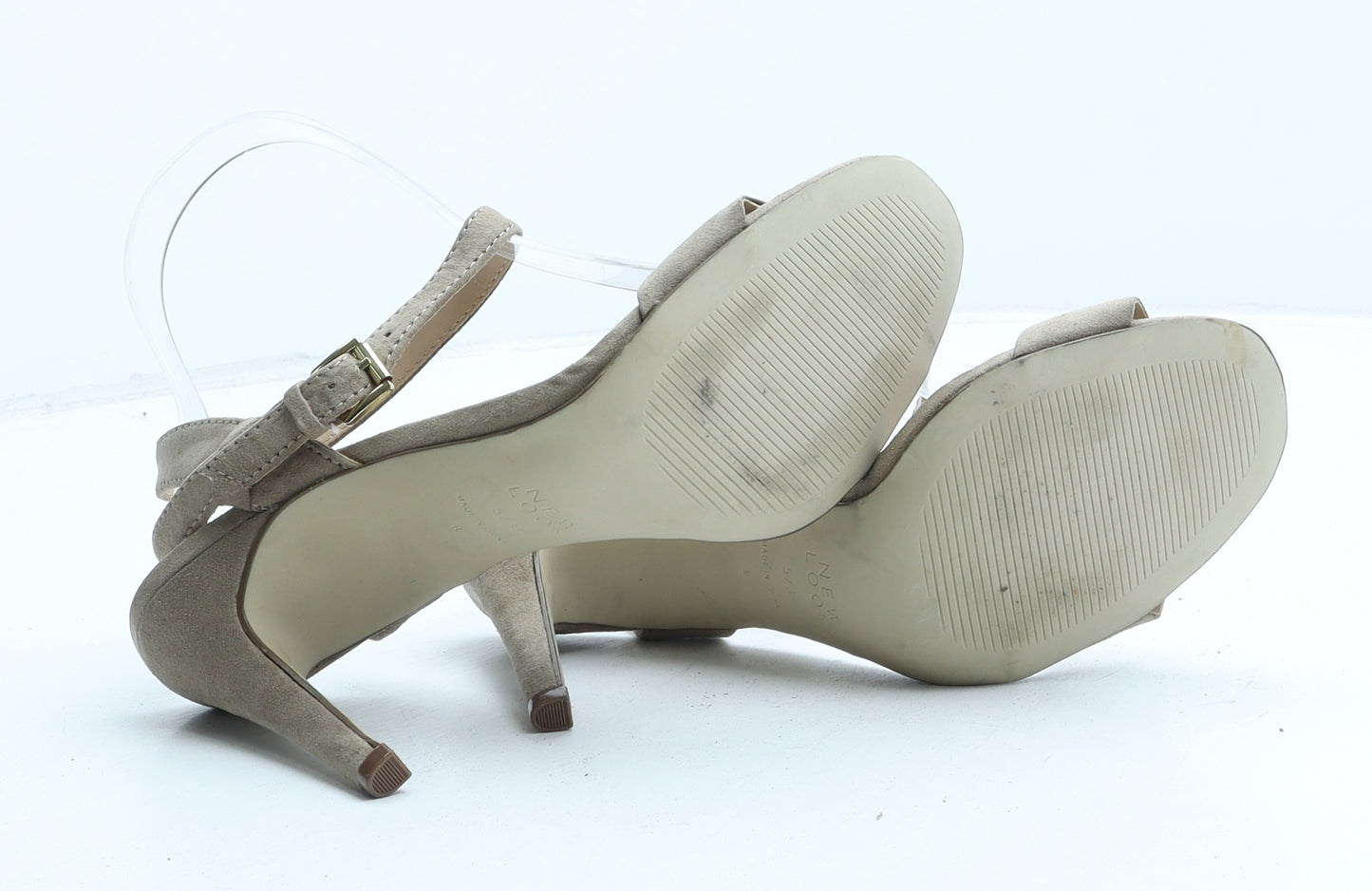 New Look Womens Beige Suede Strappy Heel UK 5 38