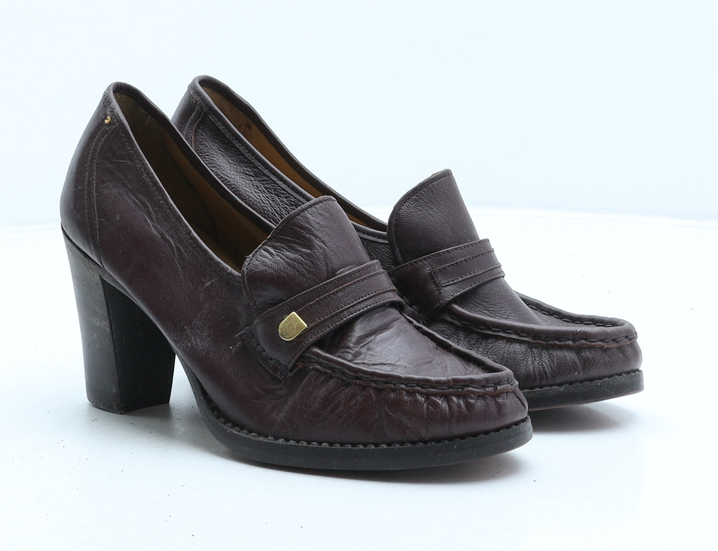 Bally Womens Brown Leather Loafer Casual UK 4.5