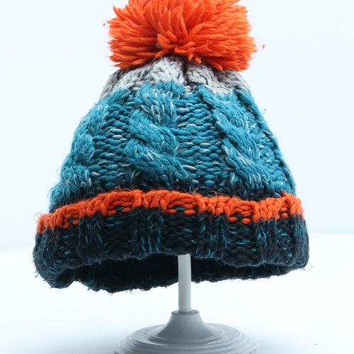 F&F Boys Green Acrylic Bobble Hat One Size