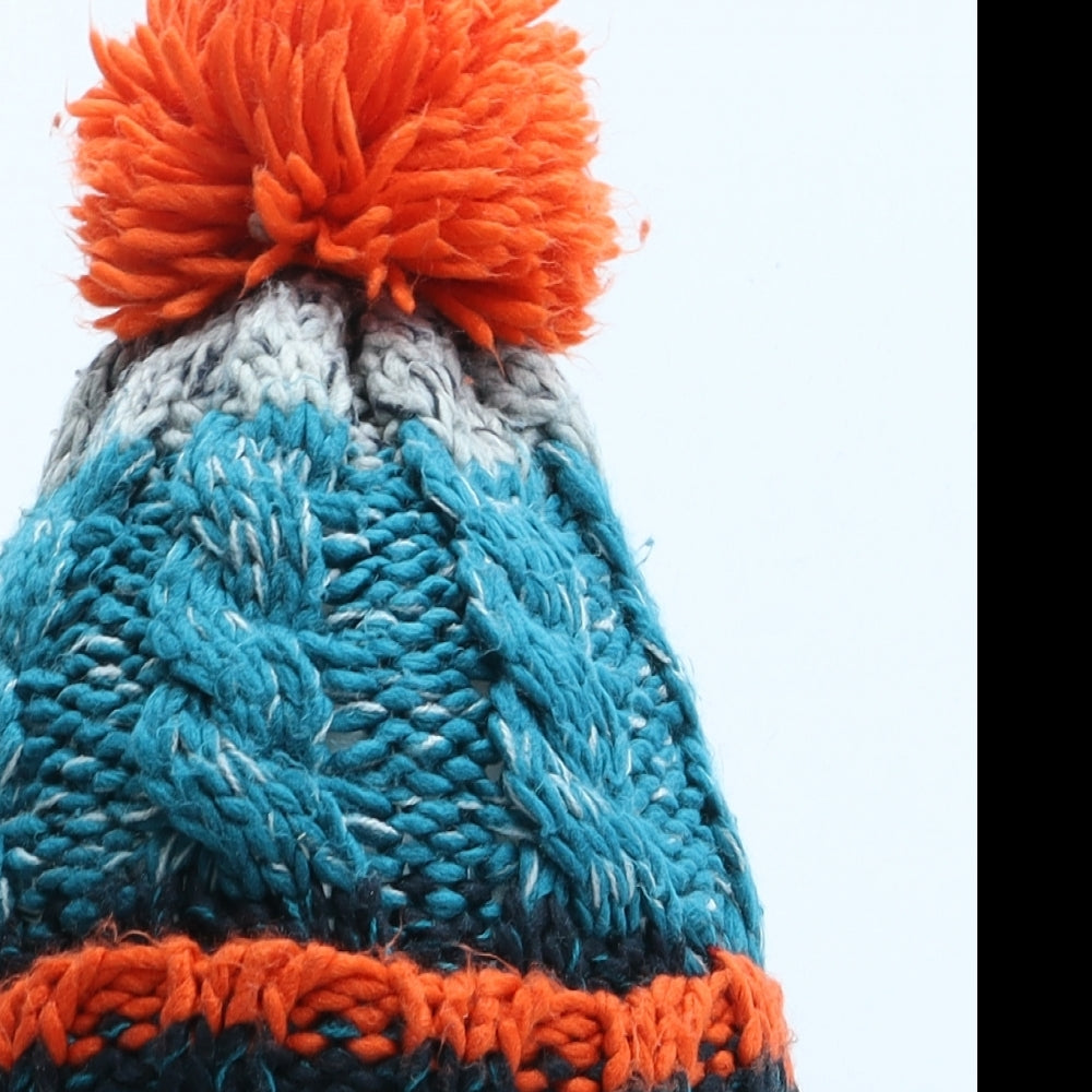 F&F Boys Green Acrylic Bobble Hat One Size