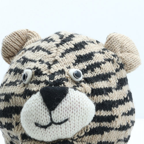 Preworn Boys Brown Striped Acrylic Bonnet One Size - Tiger