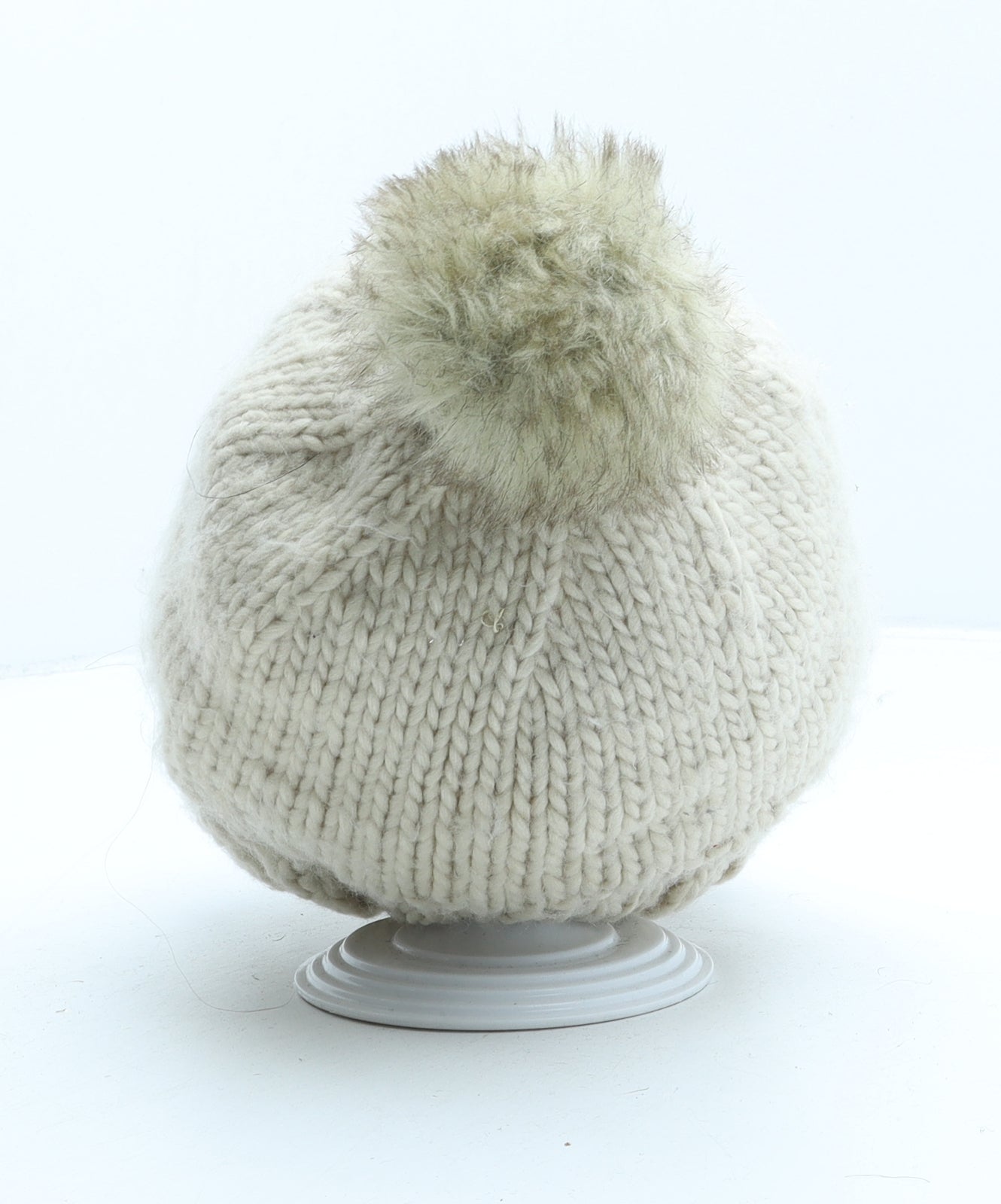 ASOS Womens Beige Polyester Bobble Hat One Size